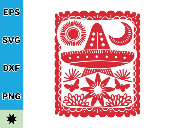 Colorful Papel Picado Fiesta SVG Vector
