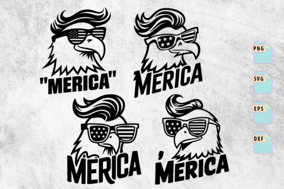 Cool Patriotic Eagle Merica SVG Set