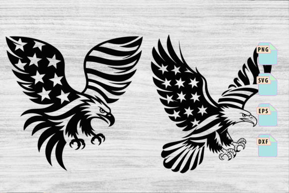 Eagle with American Flag Svg, Eagle Set