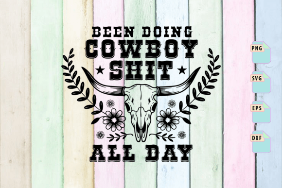 Funny Cowboy Skull SVG Design