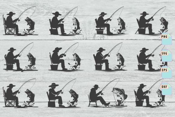 Funny Fisherman Gone Fishing SVG Bundle