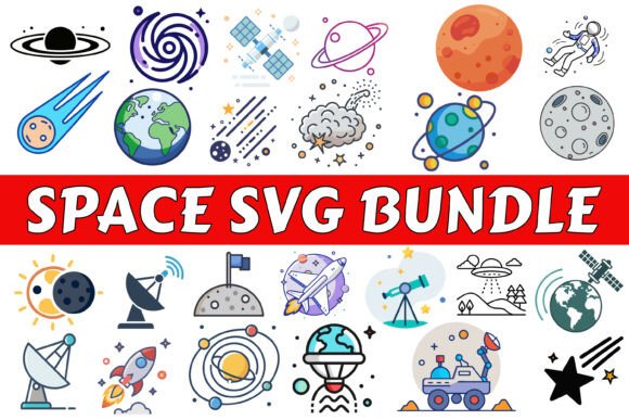 Space SVG Bundle 25 Unique Space Vectors