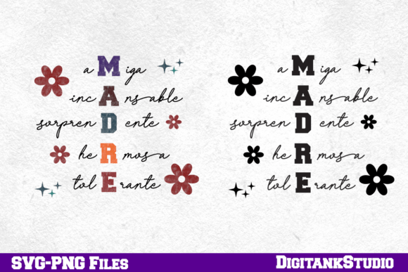 Spanish Mothers Day, Retro Madre PNG-SVG